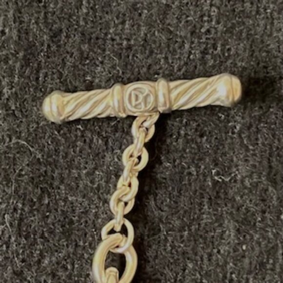 David Yurman Sterling Silver and 18K yellow gold Figaro Chain Link Necklace - Picture 7 of 10